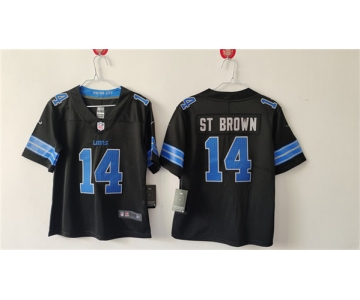 Women's Detroit Lions #14 Amon-Ra St. Brown Black Vapor Football Stitched Jersey