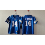 Women's Detroit Lions #14 Amon-Ra St. Brown Blue Vapor Football Stitched Jersey