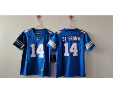 Women's Detroit Lions #14 Amon-Ra St. Brown Blue Vapor Football Stitched Jersey