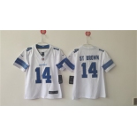 Women's Detroit Lions #14 Amon-Ra St. Brown White Vapor Football Stitched Jersey