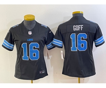 Women's Detroit Lions #16 Jared Goff Black 2024 F.U.S.E. 2nd Alternate Vapor Limited Football Stitched Jersey