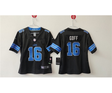 Women's Detroit Lions #16 Jared Goff Black Vapor Football Stitched Jersey