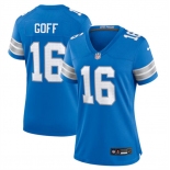 Women's Detroit Lions #16 Jared Goff Blue Stitched Jersey