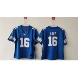 Women's Detroit Lions #16 Jared Goff Blue Vapor Football Stitched Jersey