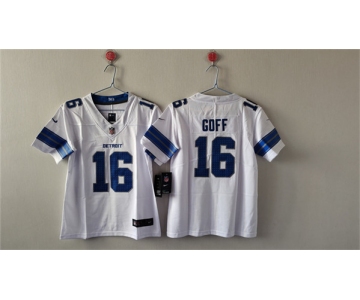 Women's Detroit Lions #16 Jared Goff White Vapor Football Stitched Jersey