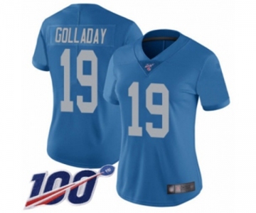 Women's Detroit Lions #19 Kenny Golladay Blue Alternate Vapor Untouchable Limited Player 100th Season Football Jersey