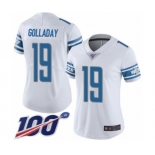 Women's Detroit Lions #19 Kenny Golladay White Vapor Untouchable Limited Player 100th Season Football Jersey