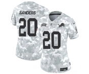 Women's Detroit Lions #20 Barry Sanders 2024 F.U.S.E Arctic Camo Salute To Service Limited Stitched Jersey