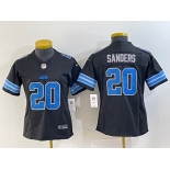 Women's Detroit Lions #20 Barry Sanders Black 2024 F.U.S.E. 2nd Alternate Vapor Limited Football Stitched Jersey