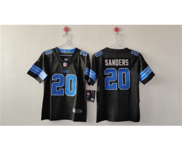 Women's Detroit Lions #20 Barry Sanders Black Vapor Football Stitched Jersey