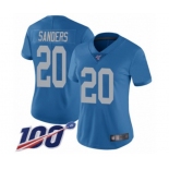 Women's Detroit Lions #20 Barry Sanders Blue Alternate Vapor Untouchable Limited Player 100th Season Football Jersey