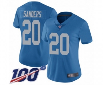 Women's Detroit Lions #20 Barry Sanders Blue Alternate Vapor Untouchable Limited Player 100th Season Football Jersey