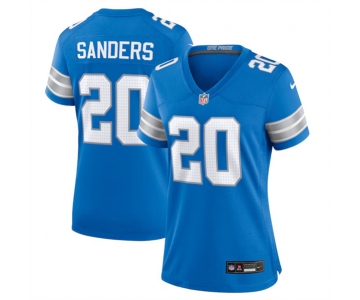 Women's Detroit Lions #20 Barry Sanders Blue Stitched Jersey