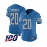 Women's Detroit Lions #20 Barry Sanders Blue Team Color Vapor Untouchable Limited Player 100th Season Football Jersey