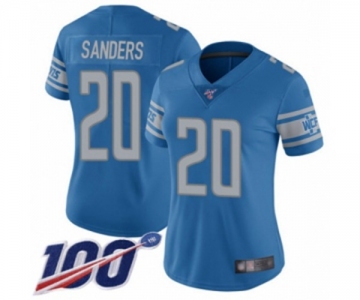 Women's Detroit Lions #20 Barry Sanders Blue Team Color Vapor Untouchable Limited Player 100th Season Football Jersey