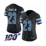 Women's Detroit Lions #23 Darius Slay Limited Black Rush Vapor Untouchable 100th Season Football Jersey