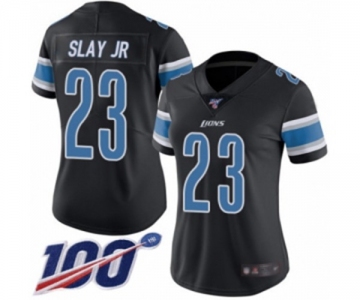 Women's Detroit Lions #23 Darius Slay Limited Black Rush Vapor Untouchable 100th Season Football Jersey