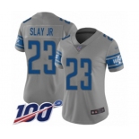 Women's Detroit Lions #23 Darius Slay Limited Gray Inverted Legend 100th Season Football Jersey