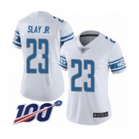 Women's Detroit Lions #23 Darius Slay White Vapor Untouchable Limited Player 100th Season Football Jersey