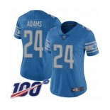 Women's Detroit Lions #24 Andrew Adams Blue Team Color Vapor Untouchable Limited Player 100th Season Football Jersey