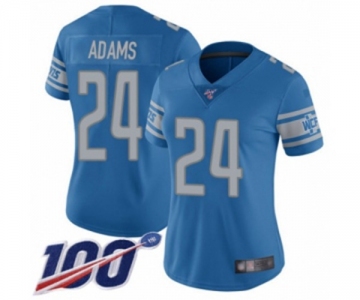 Women's Detroit Lions #24 Andrew Adams Blue Team Color Vapor Untouchable Limited Player 100th Season Football Jersey