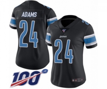 Women's Detroit Lions #24 Andrew Adams Limited Black Rush Vapor Untouchable 100th Season Football Jersey