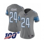 Women's Detroit Lions #24 Andrew Adams Limited Steel Rush Vapor Untouchable 100th Season Football Jersey