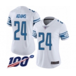 Women's Detroit Lions #24 Andrew Adams White Vapor Untouchable Limited Player 100th Season Football Jersey