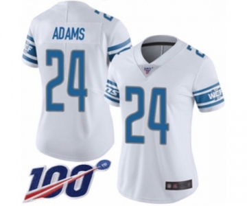 Women's Detroit Lions #24 Andrew Adams White Vapor Untouchable Limited Player 100th Season Football Jersey