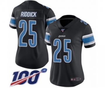 Women's Detroit Lions #25 Theo Riddick Limited Black Rush Vapor Untouchable 100th Season Football Jersey