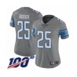 Women's Detroit Lions #25 Theo Riddick Limited Steel Rush Vapor Untouchable 100th Season Football Jersey