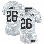 Women's Detroit Lions #26 Jahmyr Gibbs 2024 F.U.S.E Arctic Camo Salute To Service Limited Stitched Jersey