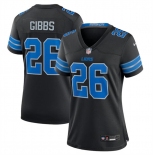 Women's Detroit Lions #26 Jahmyr Gibbs Black 2nd Alternate Stitched Jersey