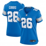 Women's Detroit Lions #26 Jahmyr Gibbs Blue Stitched Jersey