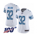 Women's Detroit Lions #32 Tavon Wilson White Vapor Untouchable Limited Player 100th Season Football Jersey