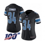 Women's Detroit Lions #34 Zach Zenner Limited Black Rush Vapor Untouchable 100th Season Football Jersey