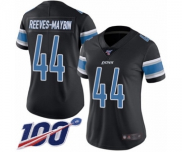 Women's Detroit Lions #44 Jalen Reeves-Maybin Limited Black Rush Vapor Untouchable 100th Season Football Jersey