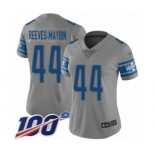 Women's Detroit Lions #44 Jalen Reeves-Maybin Limited Gray Inverted Legend 100th Season Football Jersey