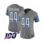 Women's Detroit Lions #44 Jalen Reeves-Maybin Limited Steel Rush Vapor Untouchable 100th Season Football Jersey