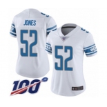 Women's Detroit Lions #52 Christian Jones White Vapor Untouchable Limited Player 100th Season Football Jersey