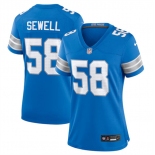 Women's Detroit Lions #58 Penei Sewell Blue Stitched Jersey