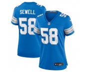 Women's Detroit Lions #58 Penei Sewell Blue Stitched Jersey