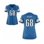 Womens Detroit Lions #68 Taylor Decker Light Blue Game Jersey