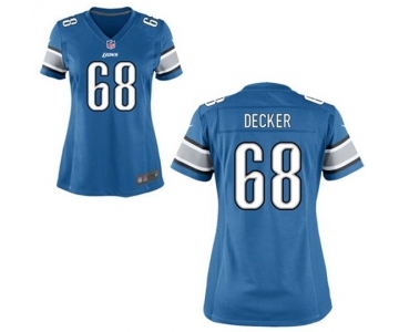 Womens Detroit Lions #68 Taylor Decker Light Blue Game Jersey