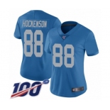 Women's Detroit Lions #88 T.J. Hockenson Blue Alternate Vapor Untouchable Limited Player 100th Season Football Jersey