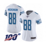 Women's Detroit Lions #88 T.J. Hockenson White Vapor Untouchable Limited Player 100th Season Football Jersey