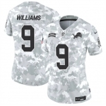 Women's Detroit Lions #9 Jameson Williams 2024 F.U.S.E Arctic Camo Salute To Service Limited Stitched Jersey