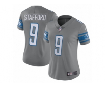 Women's Detroit Lions #9 Matthew Stafford Nike Steel 2017 Color Rush Limited Jersey