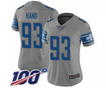 Women's Detroit Lions #93 Da'Shawn Hand Limited Gray Inverted Legend 100th Season Football Jersey