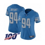 Women's Detroit Lions #94 Austin Bryant Blue Team Color Vapor Untouchable Limited Player 100th Season Football Jersey